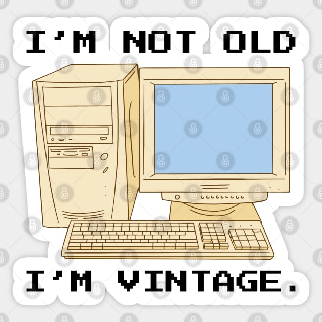 Vintage Computing: Age Is Just a Number for This Classic! Sticker by Life2LiveDesign